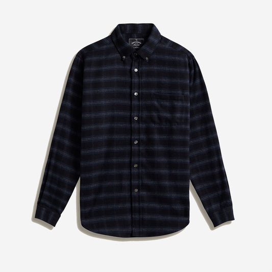 Cachal Plaid Flannel Shirt - Navy/Black