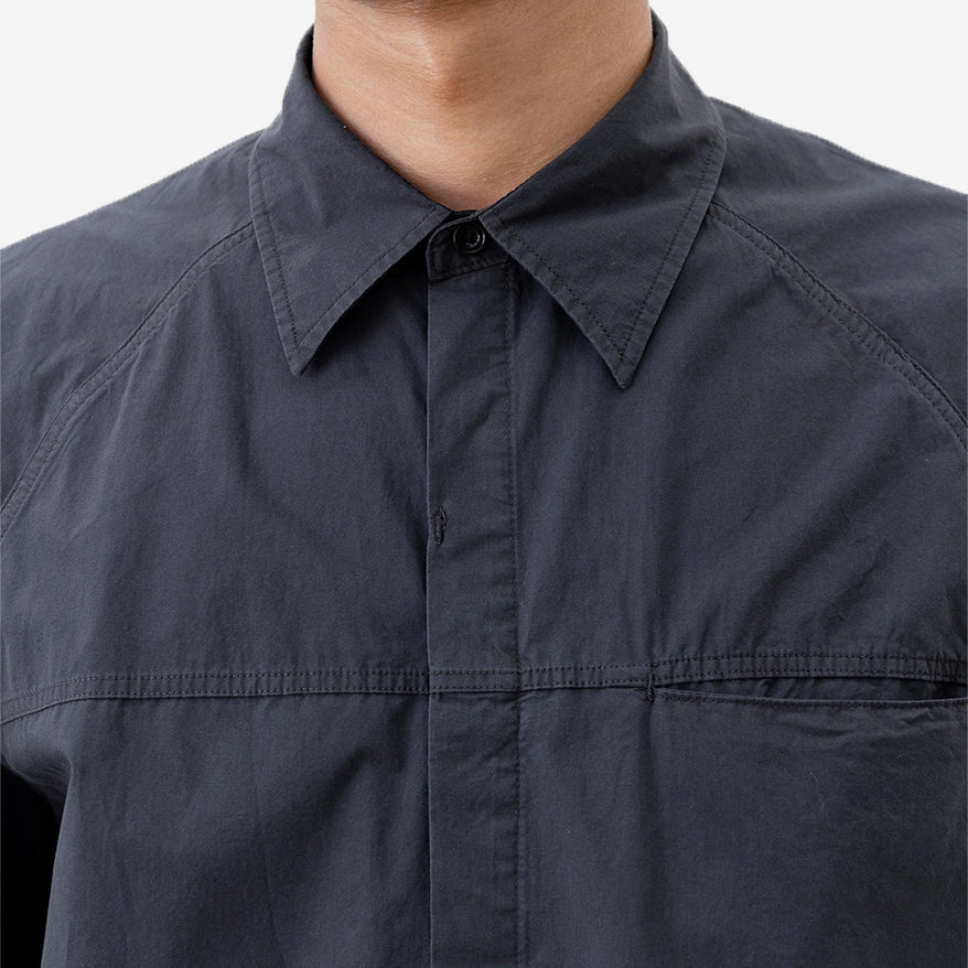 Cambia Panel Crepe Shirt - Charcoal Blue