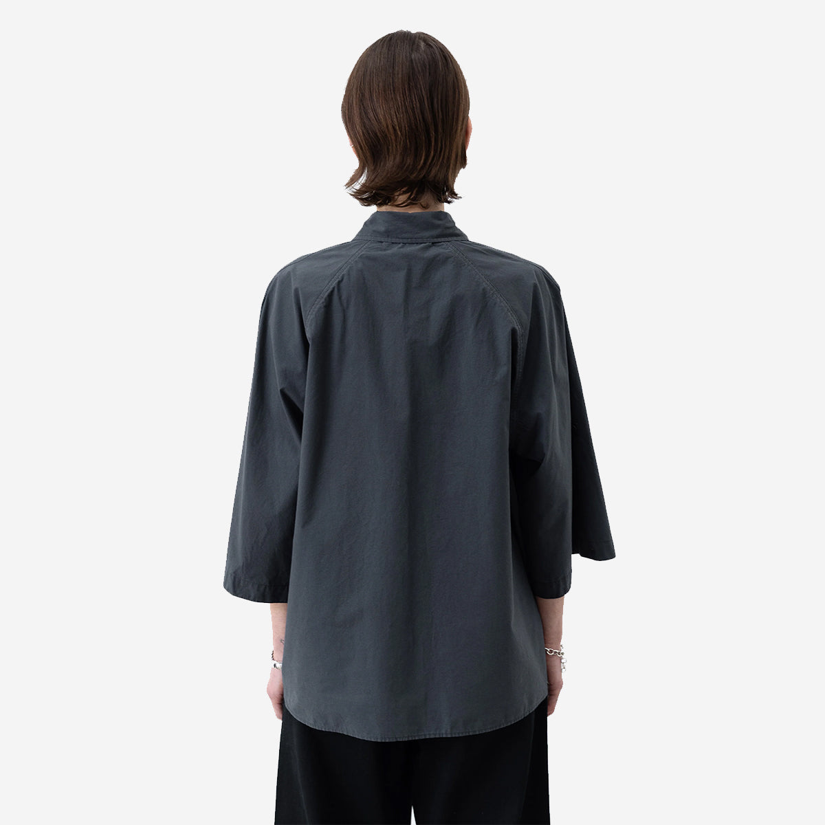 Cambia Panel Crepe Shirt - Charcoal Blue