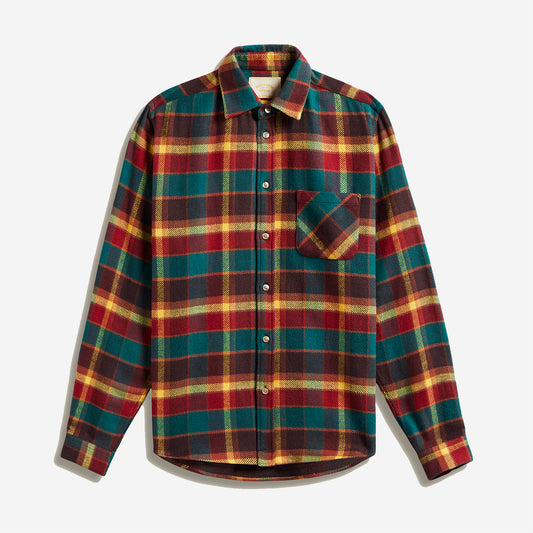 Canto Plaid Flannel Shirt - Teal/Brown