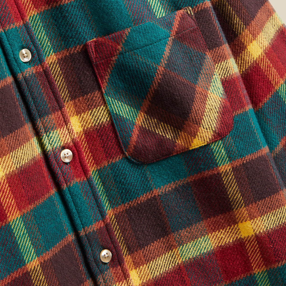 Canto Plaid Flannel Shirt - Teal/Brown