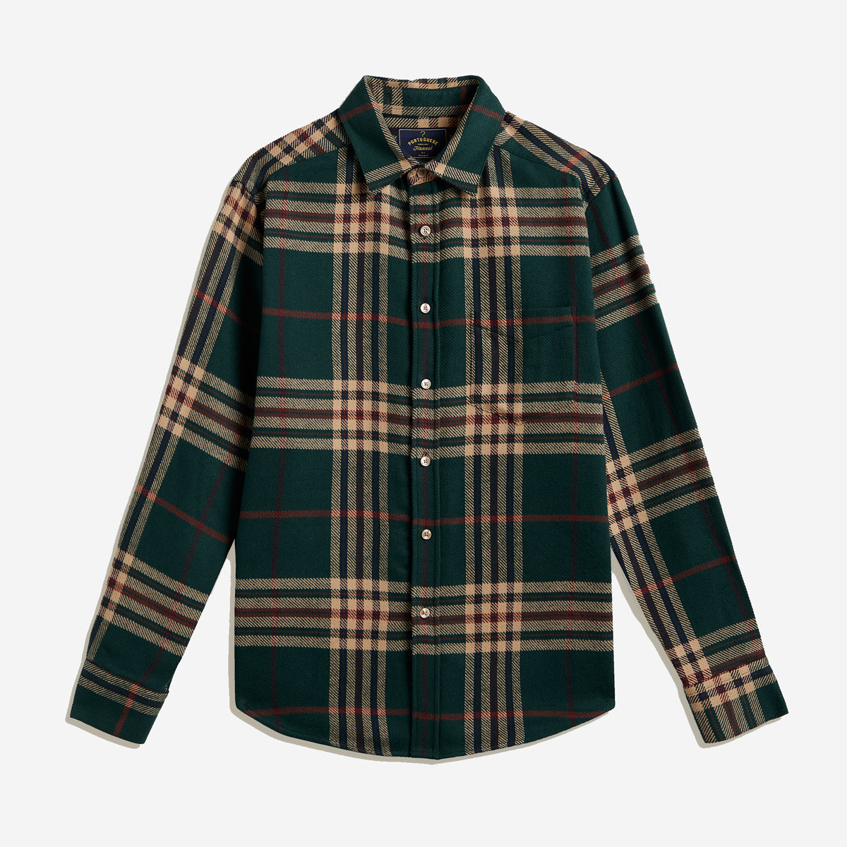 Cervo Plaid Flannel Shirt - Green/Beige