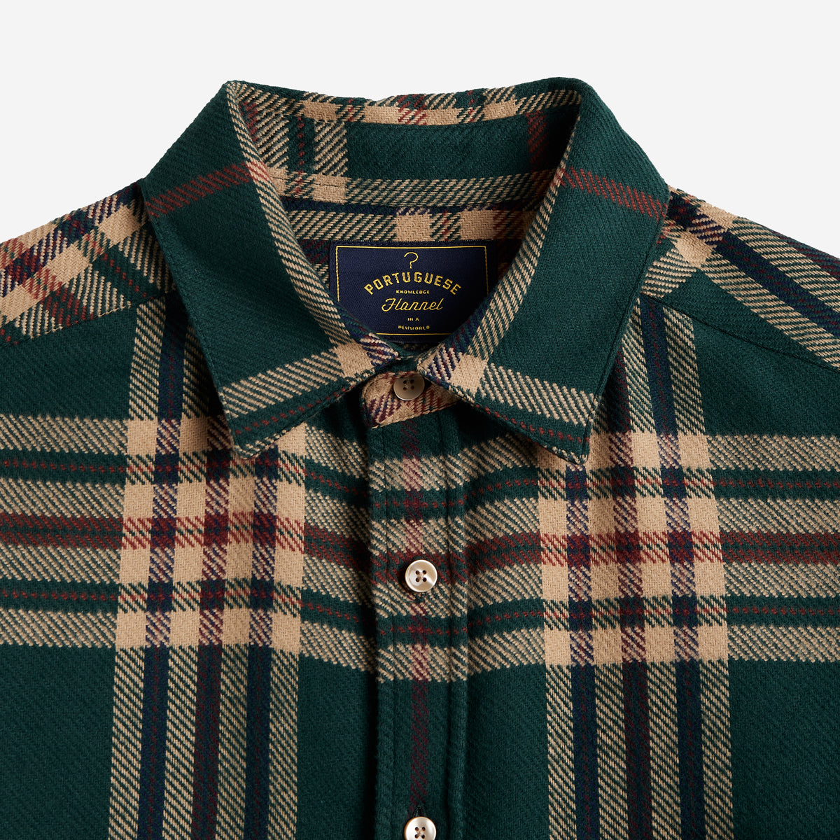 Cervo Plaid Flannel Shirt - Green/Beige