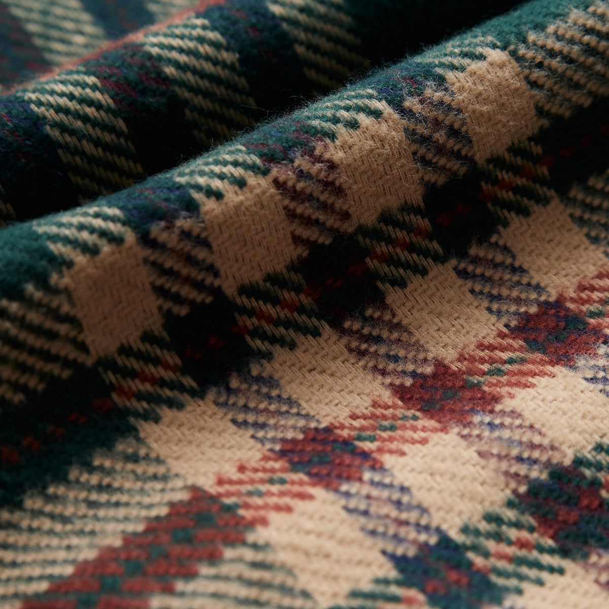 Cervo Plaid Flannel Shirt - Green/Beige