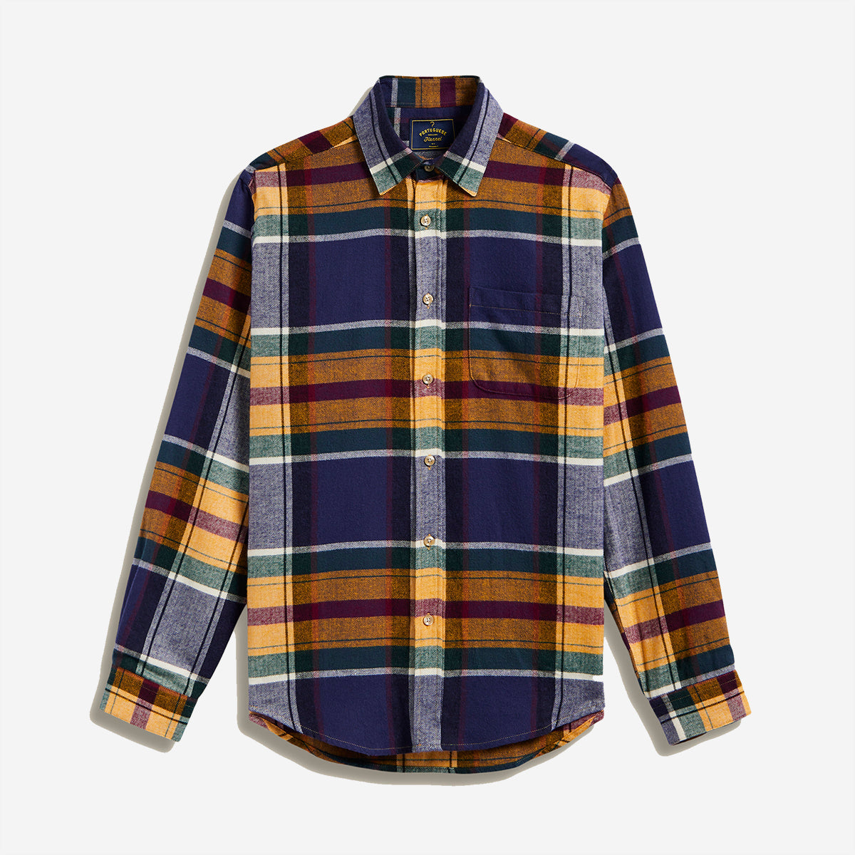 Chelsea Plaid Flannel Shirt - Navy/Yellow