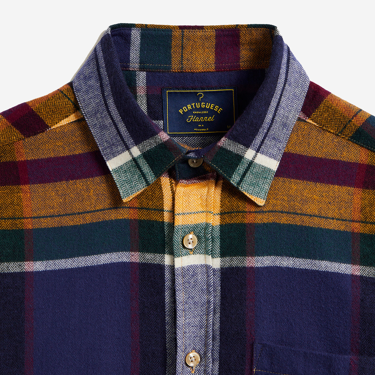 Chelsea Plaid Flannel Shirt - Navy/Yellow