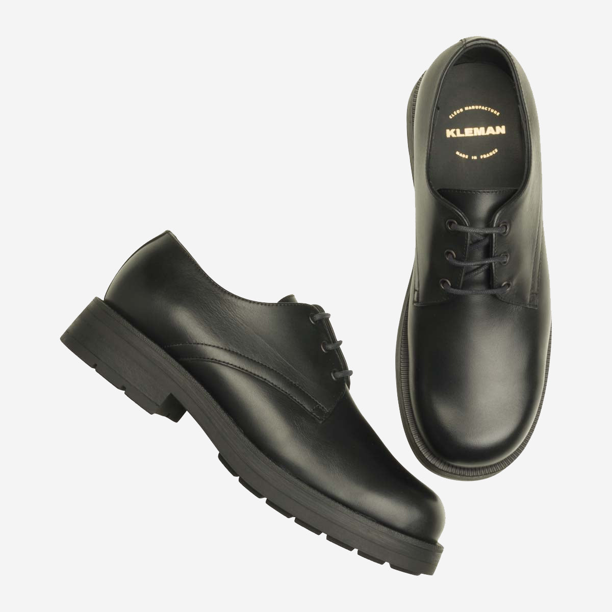 Chemin Leather Chunky Derby Shoes - Black