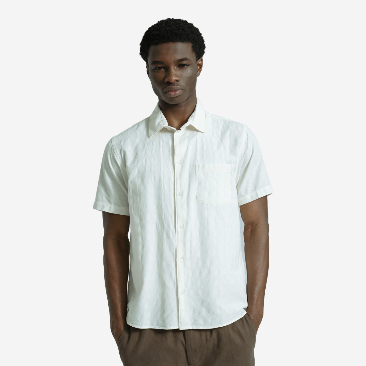 Classic Tonal Dobby S/S Shirt - White