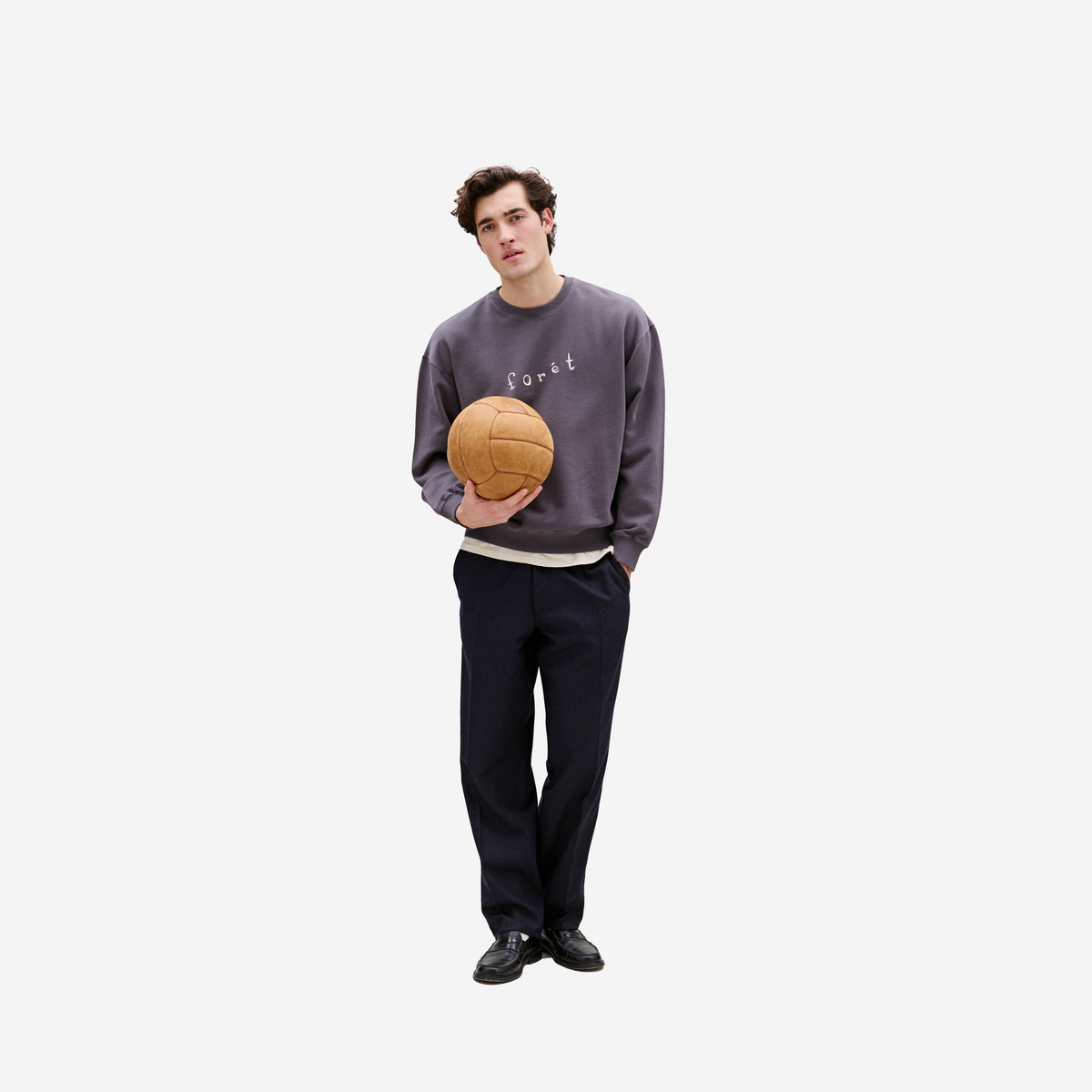Clay Wool Easy Pants - Navy