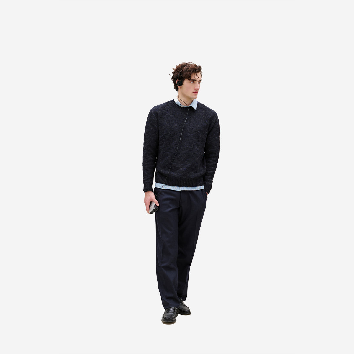 Clay Wool Easy Pants - Navy
