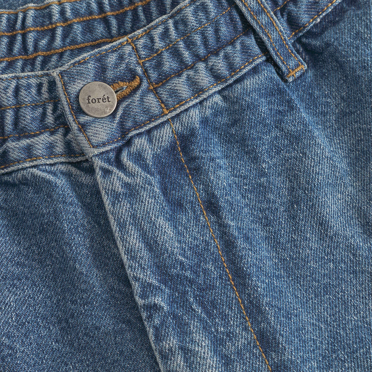 Clay Creased Denim Easy Shorts - Vintage Blue