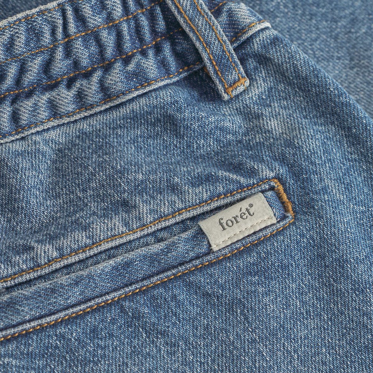 Clay Creased Denim Easy Shorts - Vintage Blue