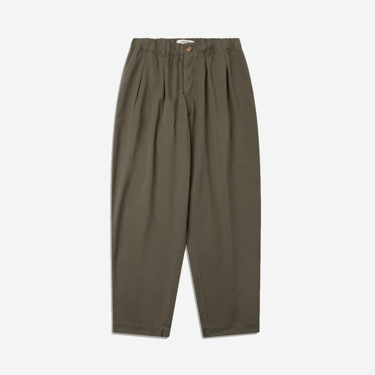 Clyde Lightweight Twill Loose Tapered Trouser - Dark Olive