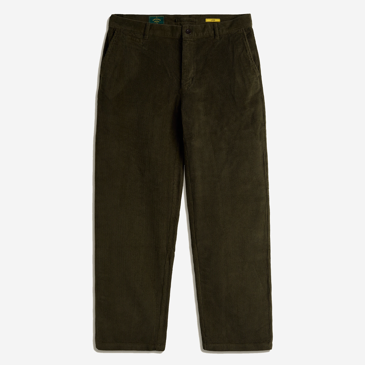 Relaxed Tapered Corduroy Trousers - Olive Green