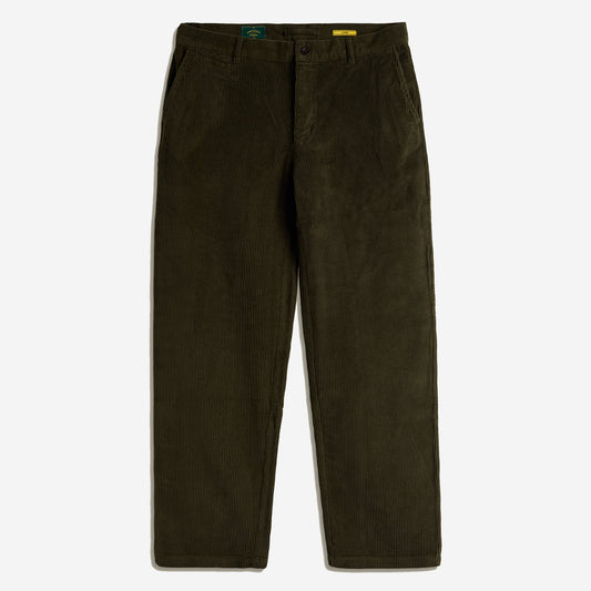 Relaxed Tapered Corduroy Trousers - Olive Green
