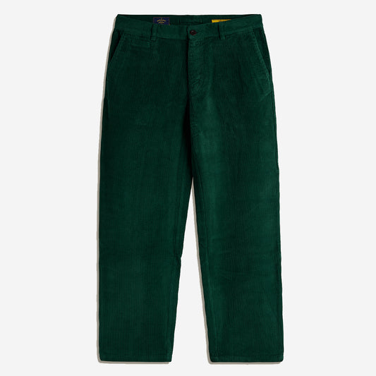 Relaxed Tapered Corduroy Trousers - Green