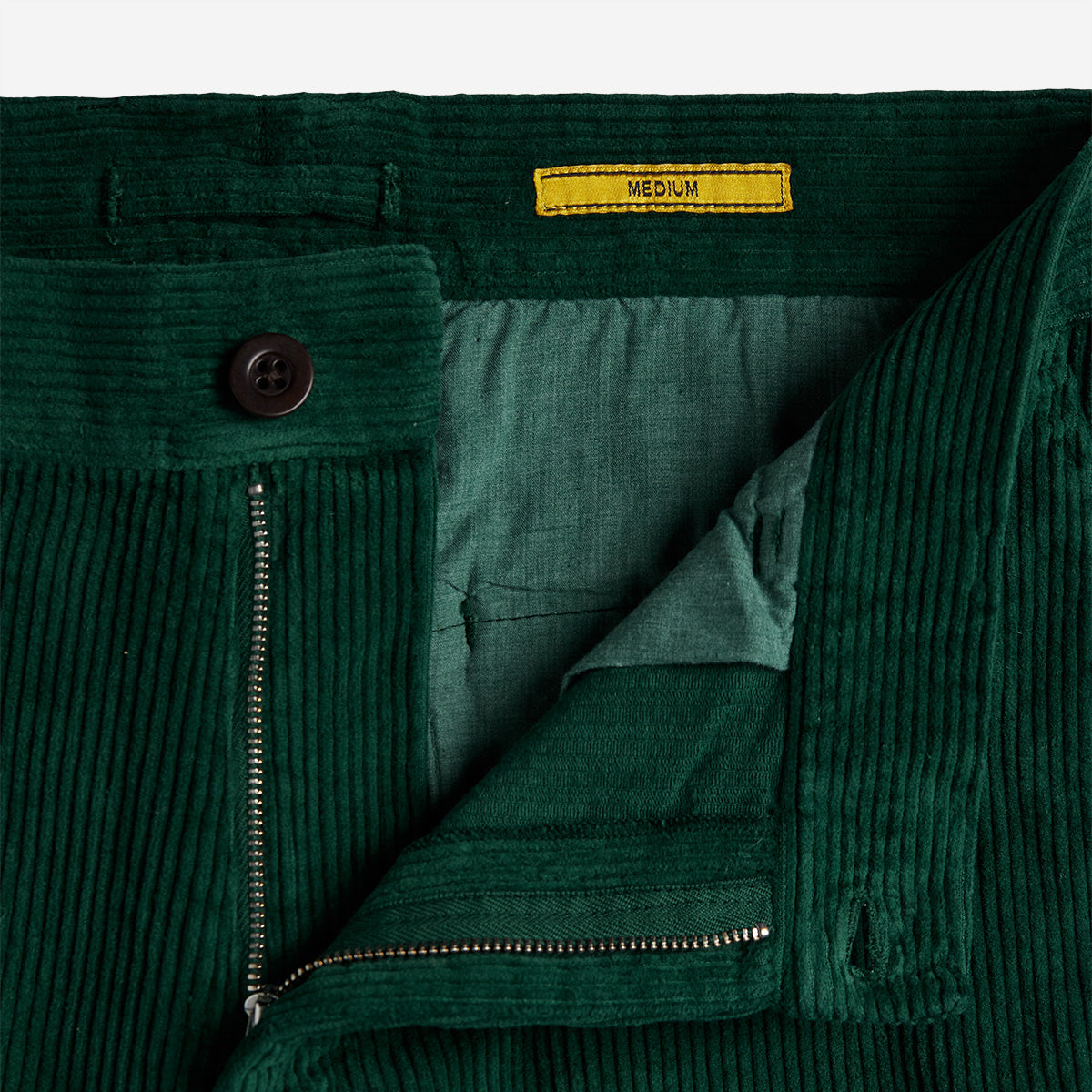Relaxed Tapered Corduroy Trousers - Green