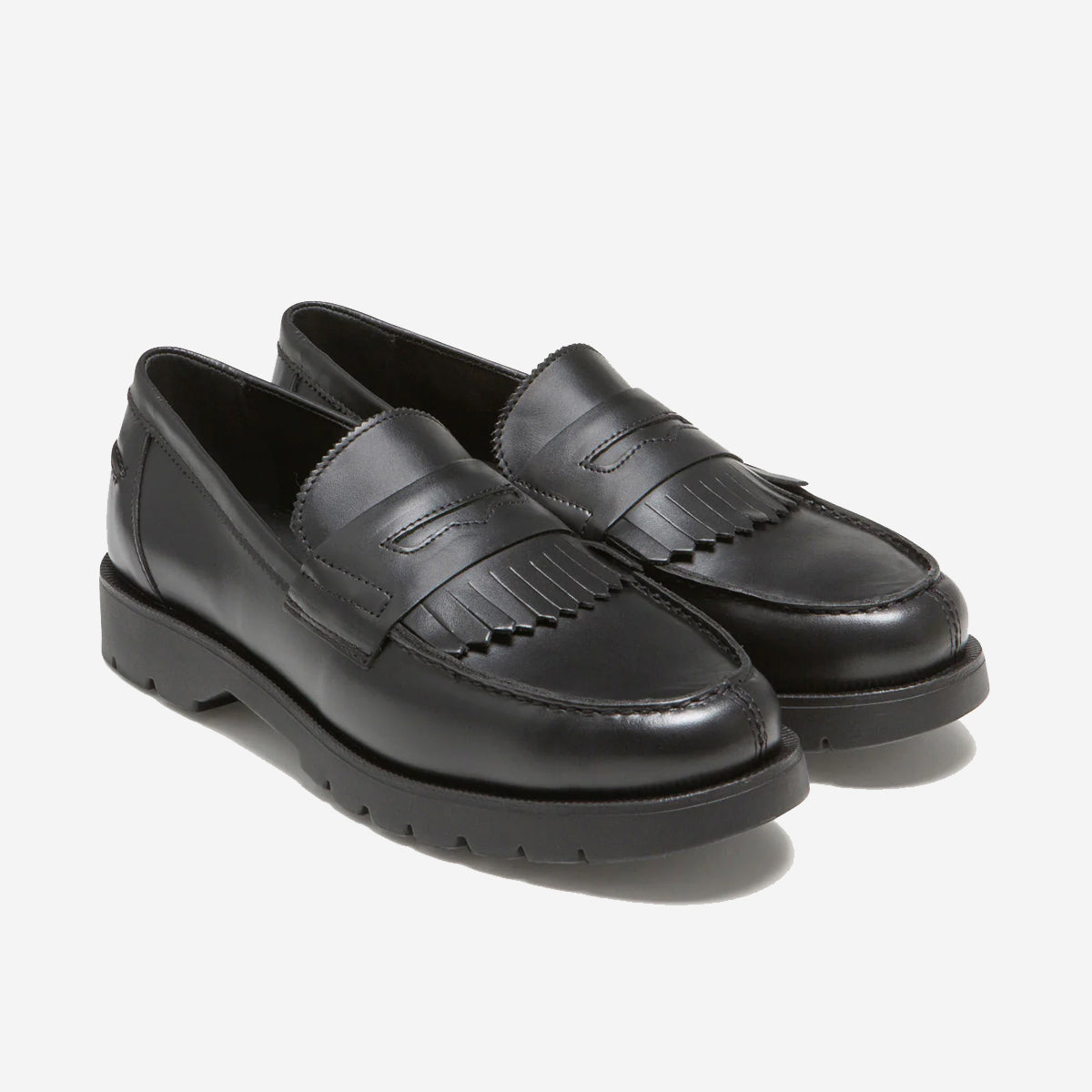 Cotteur MX Leather Fringe Penny Loafer -  Black