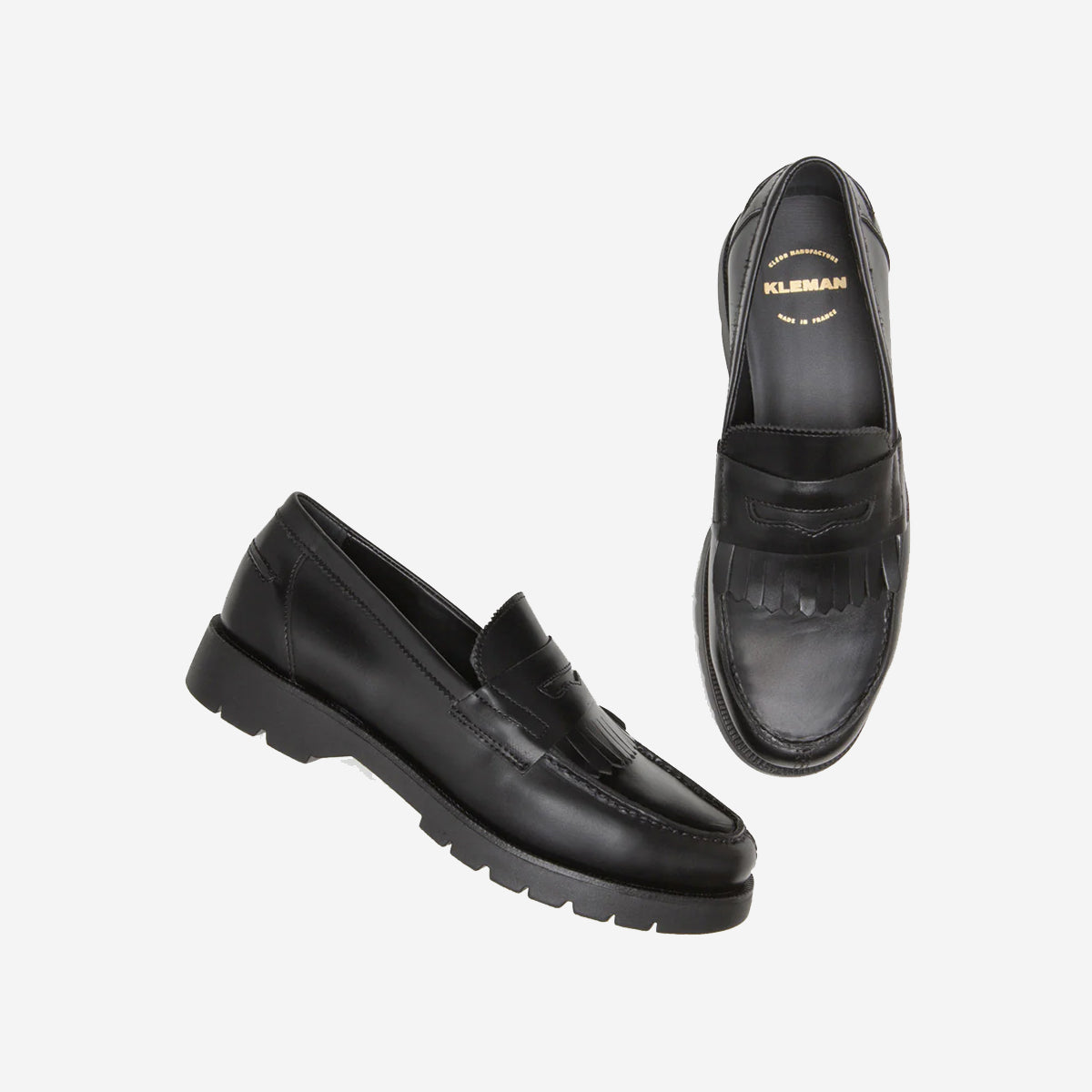 Cotteur MX Leather Fringe Penny Loafer -  Black