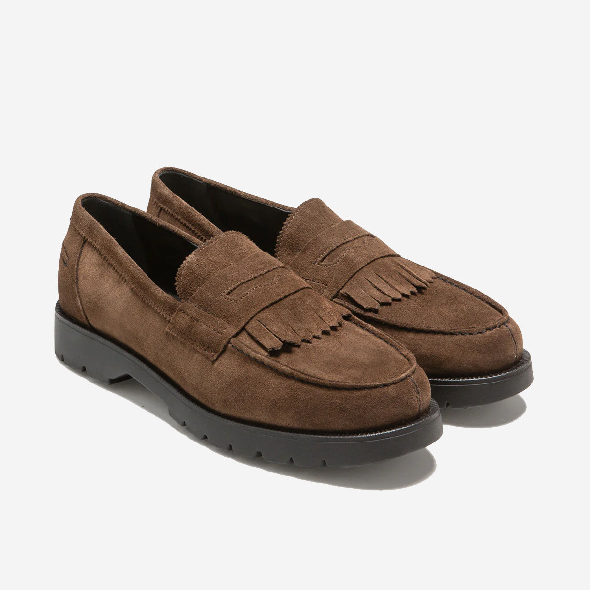 Cotteur MX B Suede Fringe Penny Loafer -  Brown