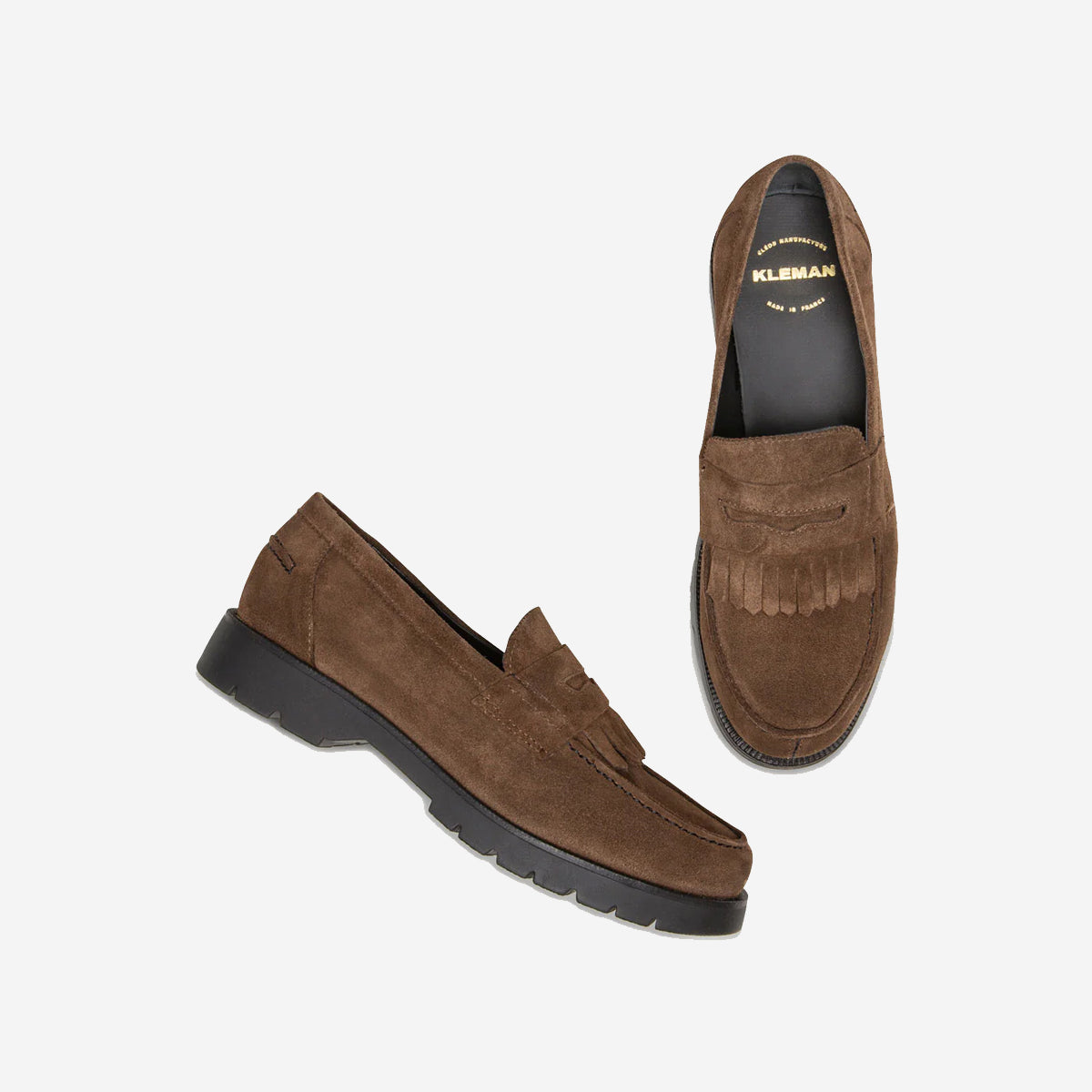 Cotteur MX B Suede Fringe Penny Loafer -  Brown