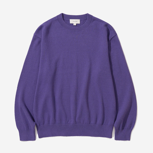 Cotton Cashmere Knit Sweater - Purple