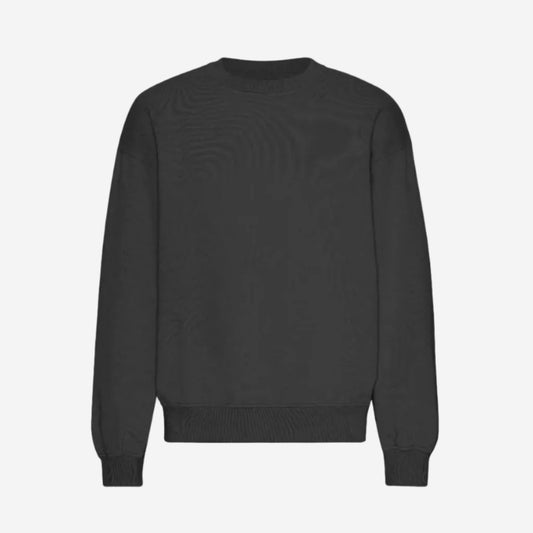 Organic Oversized Crew Sweatshirt - Deep Black