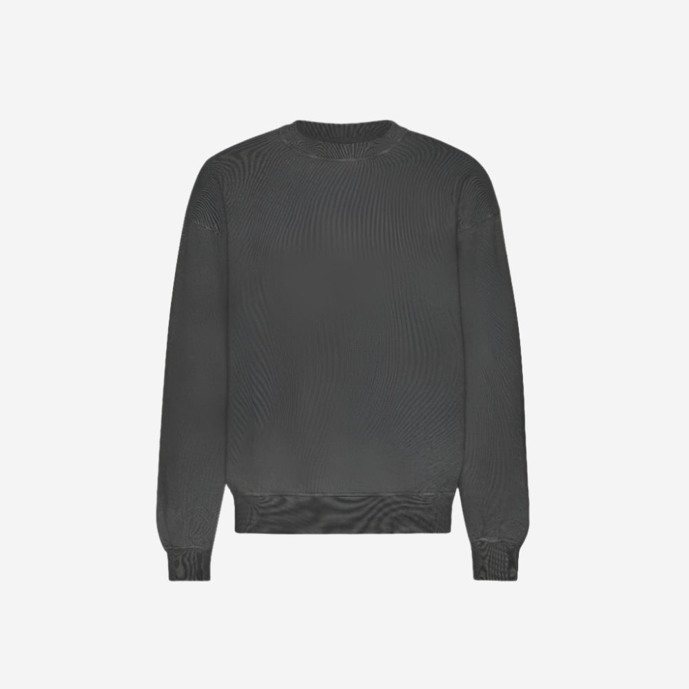 Organic Oversized Crew Sweatshirt - Faded Black