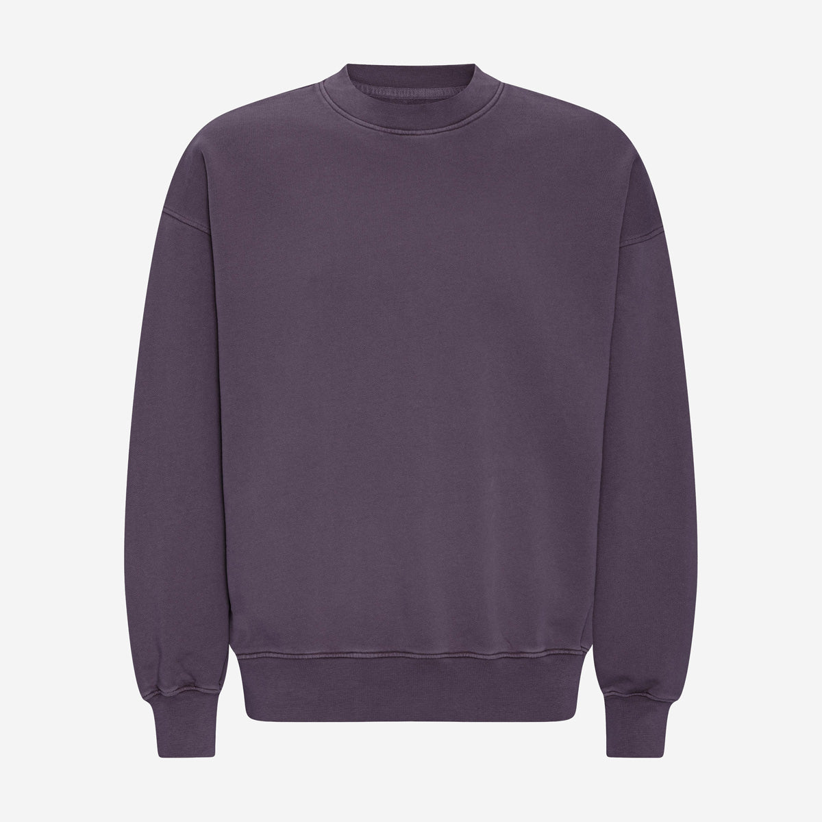 Organic Oversized Crew Sweatshirt - Faded Grape