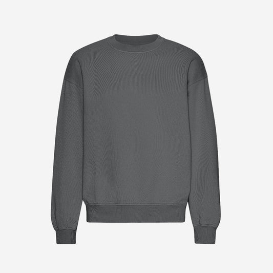 Organic Oversized Crew Sweatshirt - Lava Grey