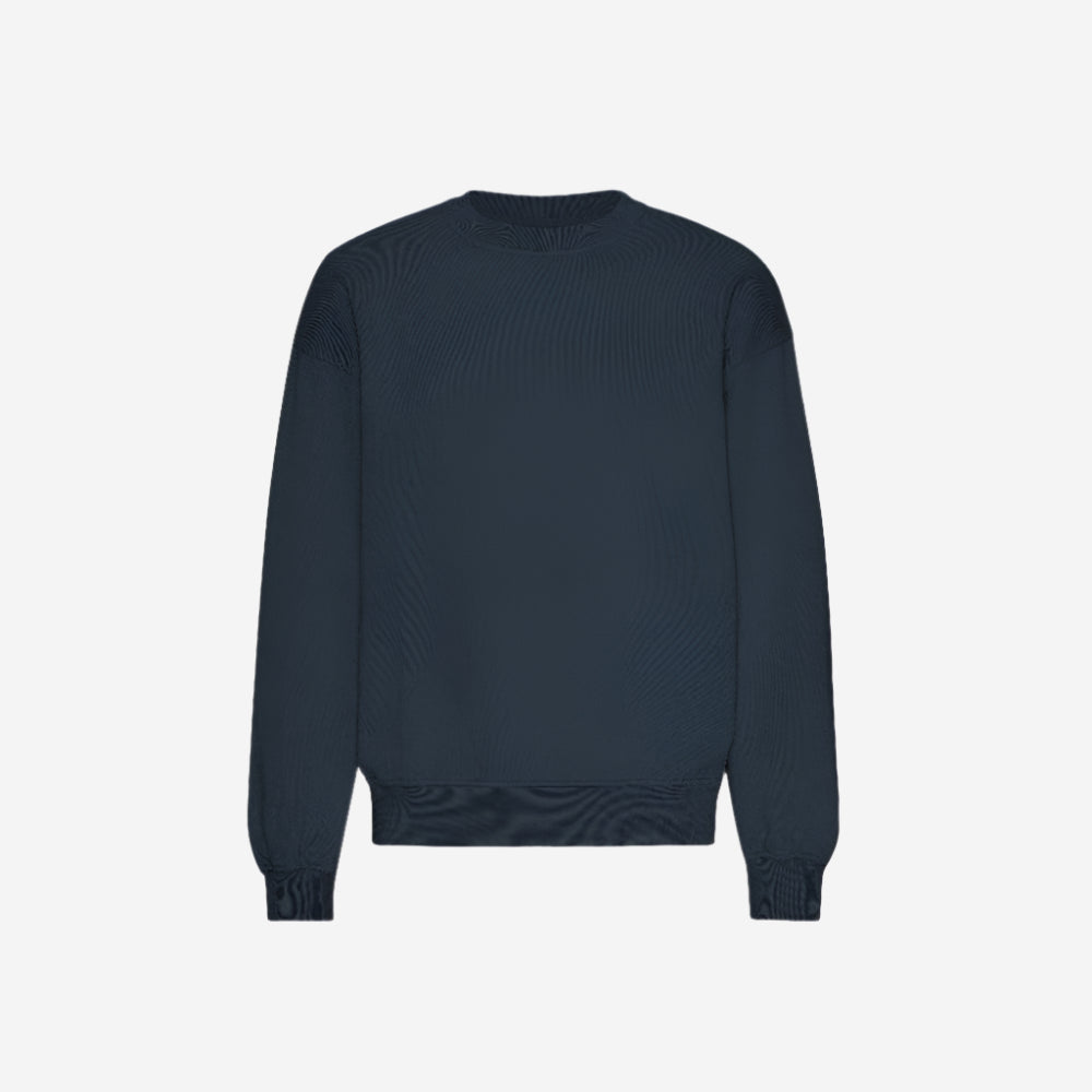 Organic Oversized Crew Sweatshirt - Navy Blue