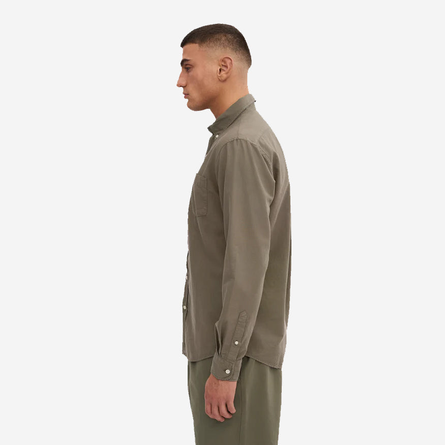 Organic Button-Down Oxford Shirt - Dusty Olive