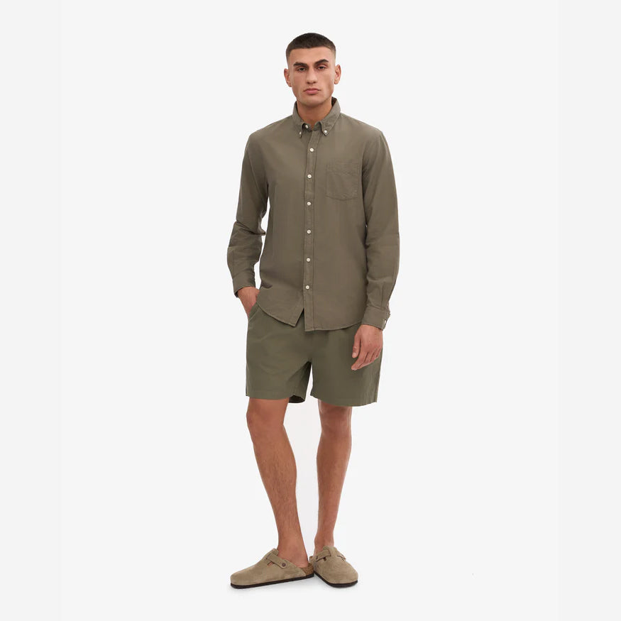 Organic Button-Down Oxford Shirt - Dusty Olive