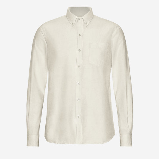 Organic Button-Down Oxford Shirt - Ivory White