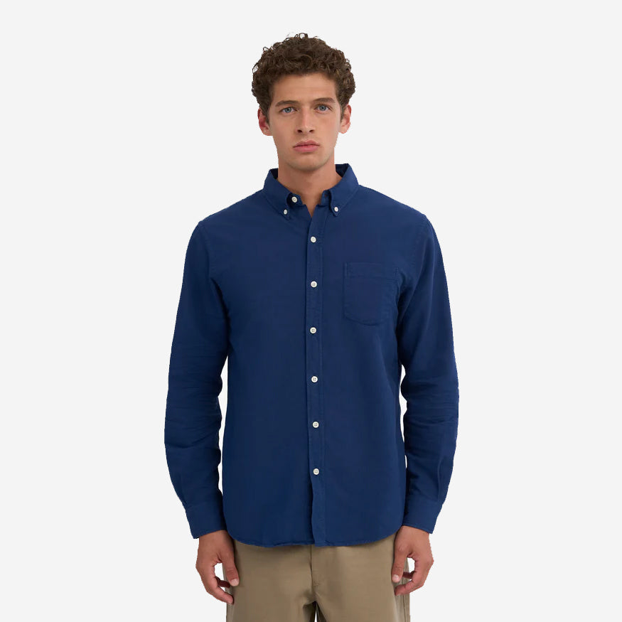 Organic Button-Down Oxford Shirt - Marine Blue