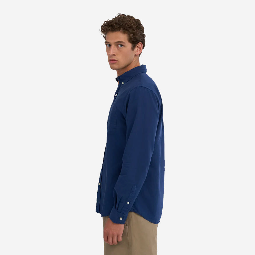 Organic Button-Down Oxford Shirt - Marine Blue