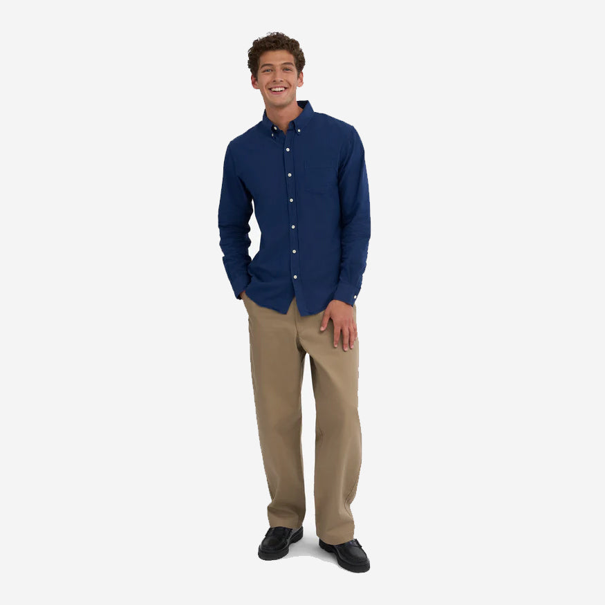 Organic Button-Down Oxford Shirt - Marine Blue