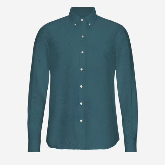 Organic Button-Down Oxford Shirt - Ocean Green