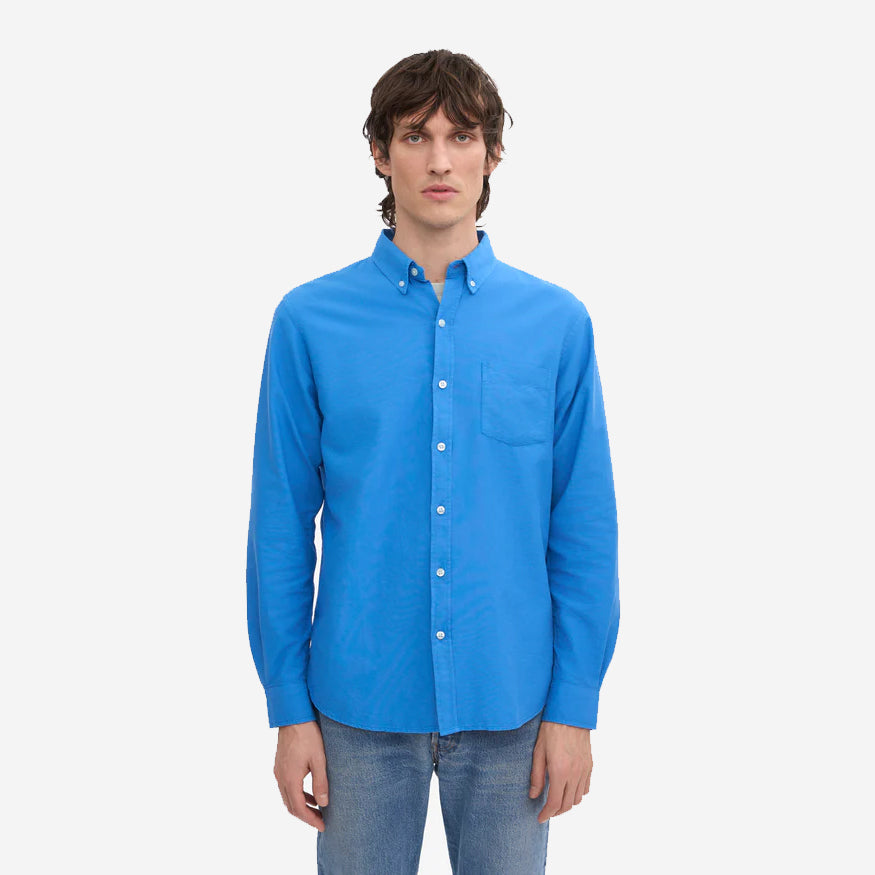 Organic Button-Down Oxford Shirt - Pacific Blue