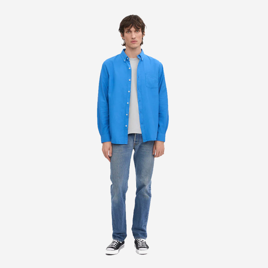 Organic Button-Down Oxford Shirt - Pacific Blue