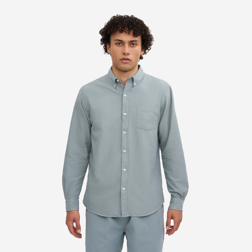 Organic Button-Down Oxford Shirt - Steel Blue