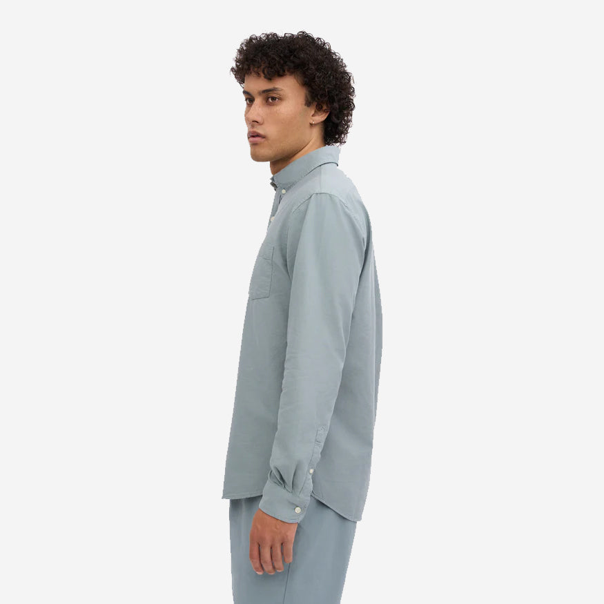 Organic Button-Down Oxford Shirt - Steel Blue