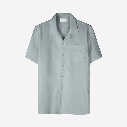 Linen S/S Vacation Shirt - Steel Blue