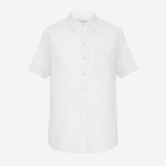 Linen Short-Sleeve Shirt - Optical White