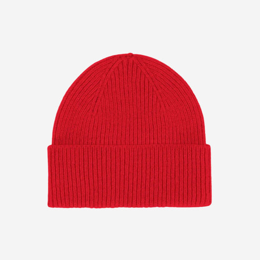 Merino Wool Beanie - Scarlet Red