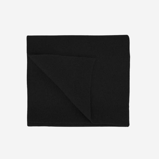 Merino Wool Scarf - Deep Black
