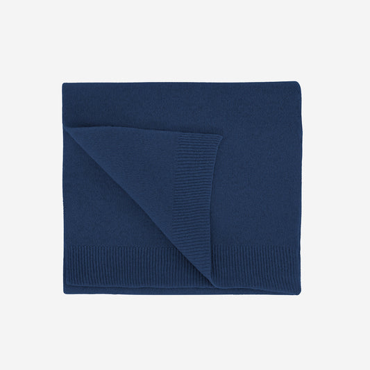 Merino Wool Scarf - Navy Blue