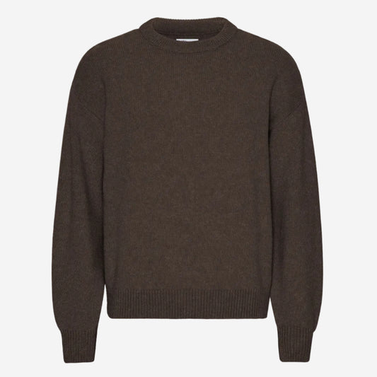 Oversized Merino Wool Crew - Coffee Brown