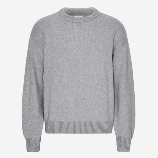Oversized Merino Wool Crew - Heather Grey