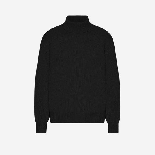Merino Wool Turtleneck - Deep Black